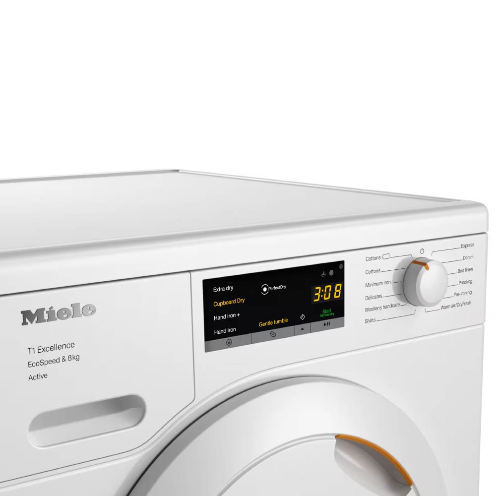 Miele TEA525WP Active 8kg Heat Pump Tumble Dryer - Lotus White - Image 3