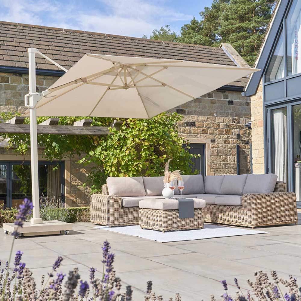 Pacific <br> Challenger T2 Cantilever Parasol 3m Square Sandstone / Champagne