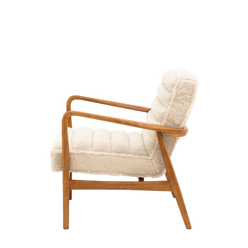 Busan Armchair Cream Sheepskin - Image 6