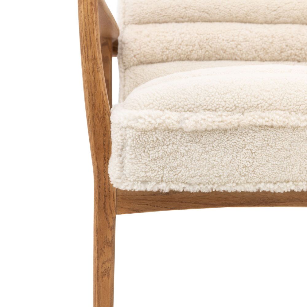 Busan Armchair Cream Sheepskin - Image 9