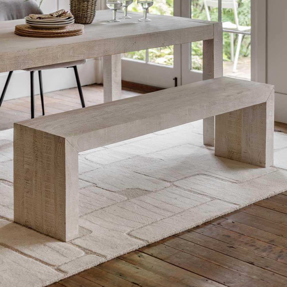 Helsinki Dining Bench Whitewash - Image 4