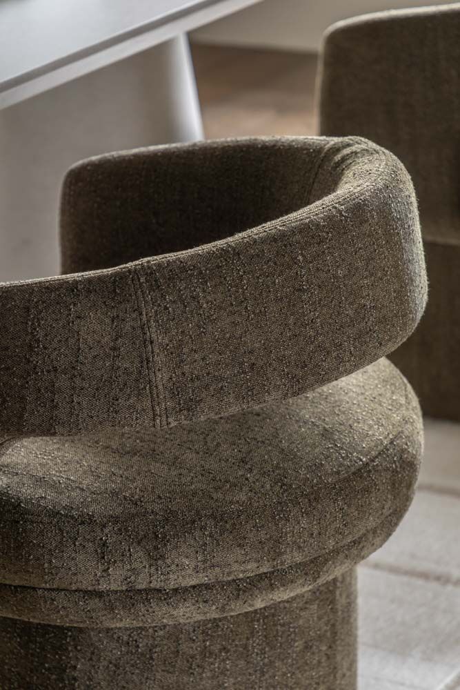 Saul Dining Chair Green Boucle - Image 3