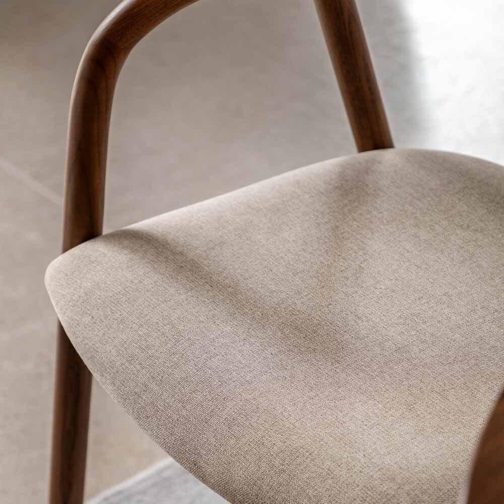 Girona Upholstered Dining Chair Walnut (2 Pack) - Image 2