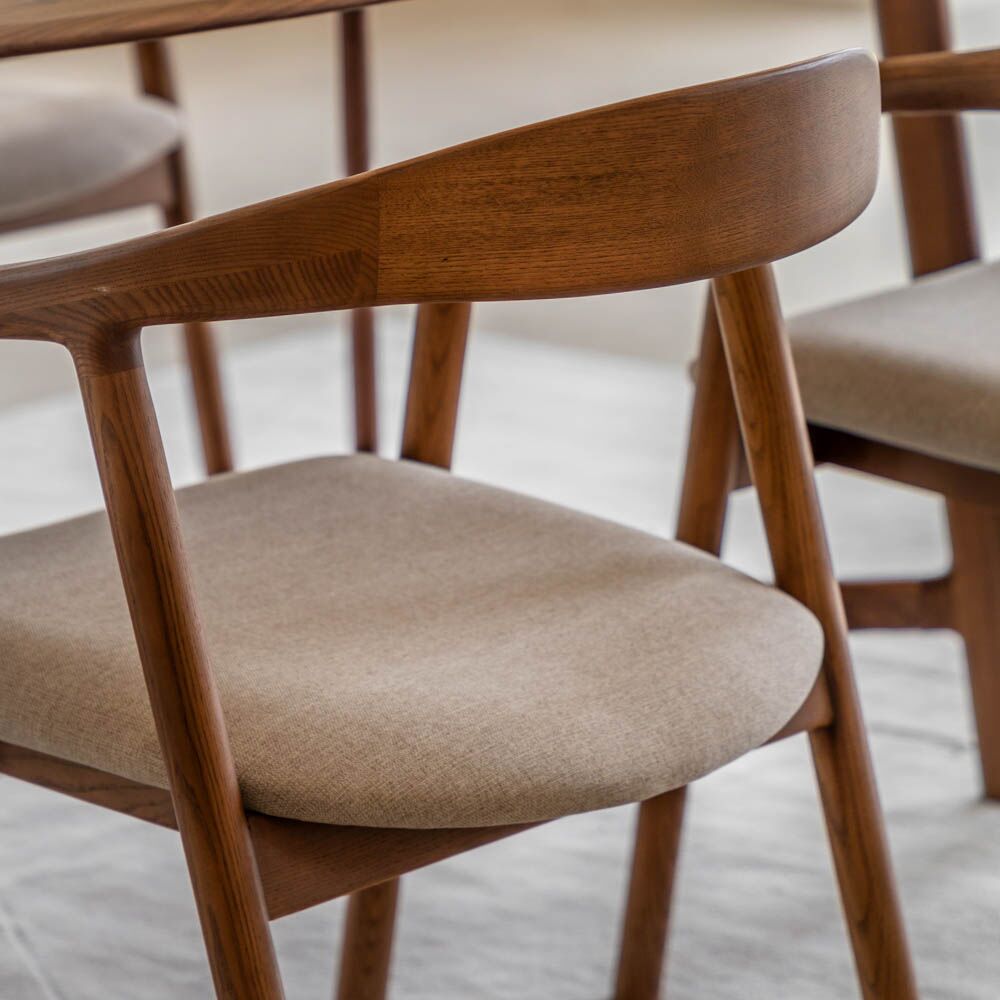 Girona Upholstered Dining Chair Walnut (2 Pack) - Image 3