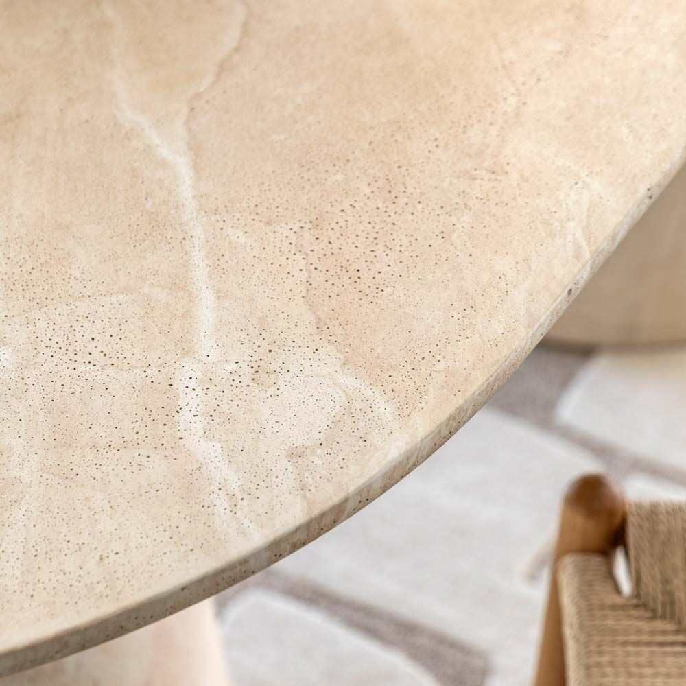 Vigo Oval Dining Table Travertine - Image 2