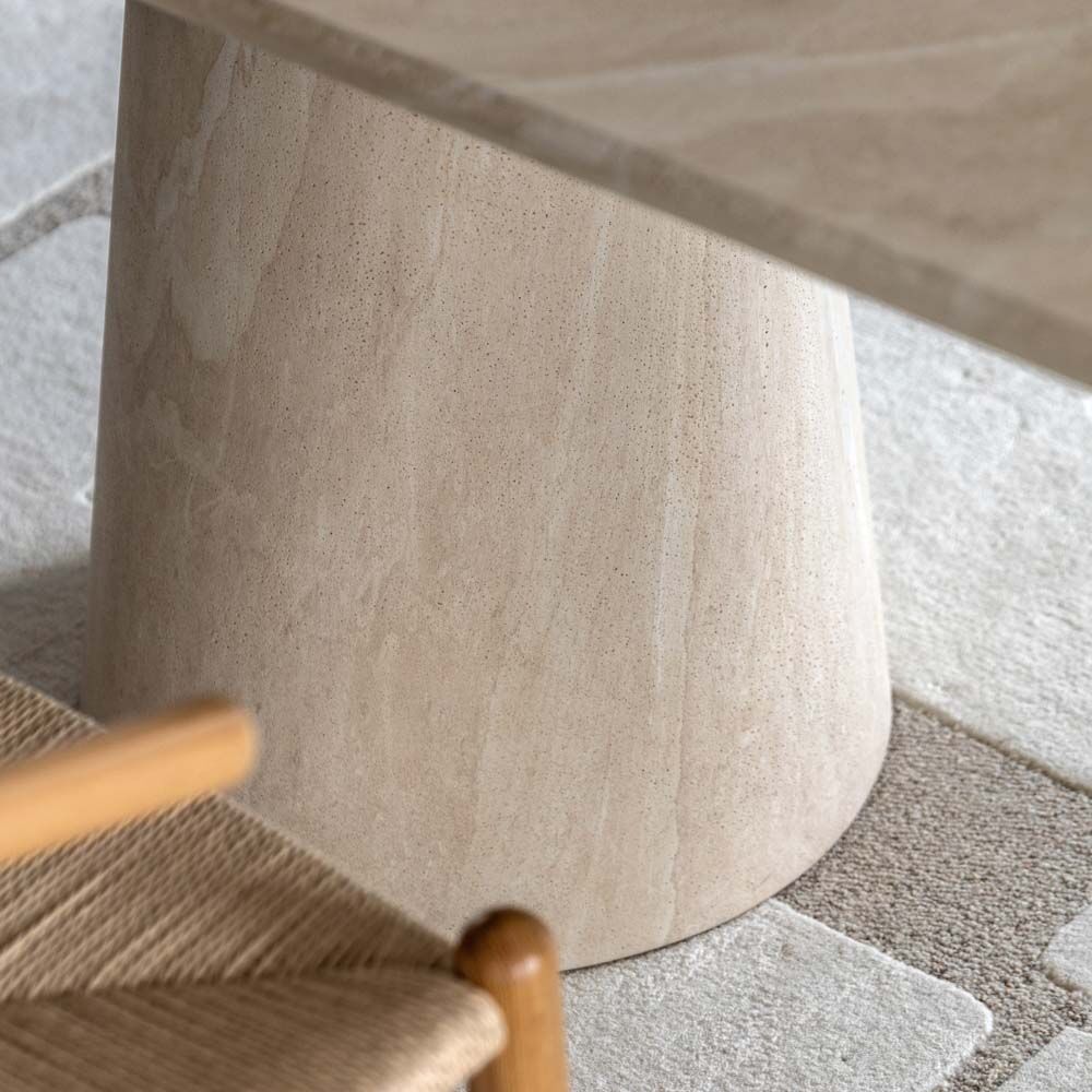 Vigo Oval Dining Table Travertine - Image 3