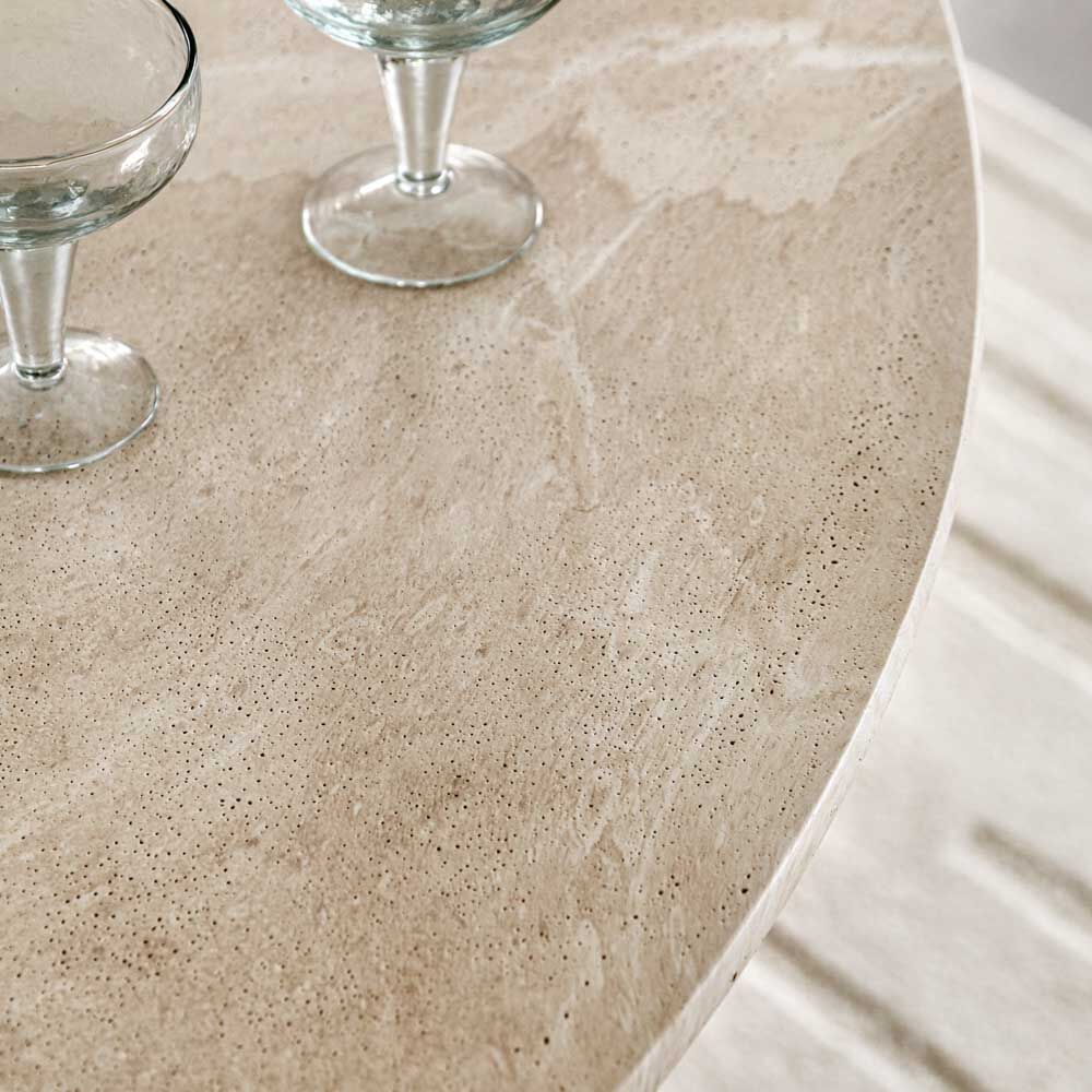 Vigo Round Dining Table Travertine - Image 2