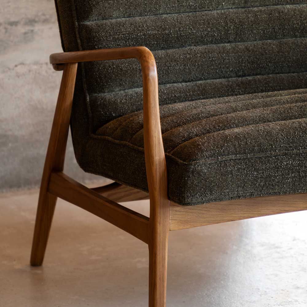 Busan 2 Seater Sofa Green Boucle - Image 2