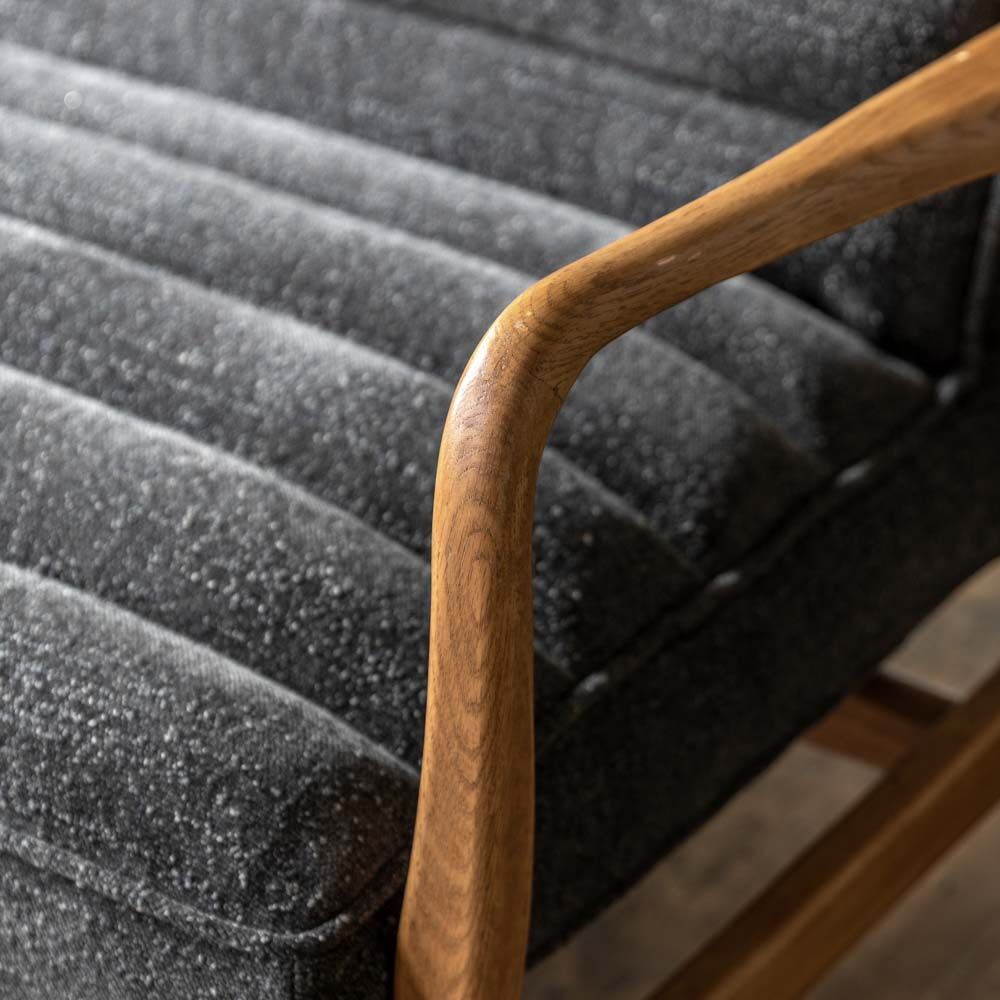 Busan 2 Seater Sofa Charcoal Boucle - Image 3