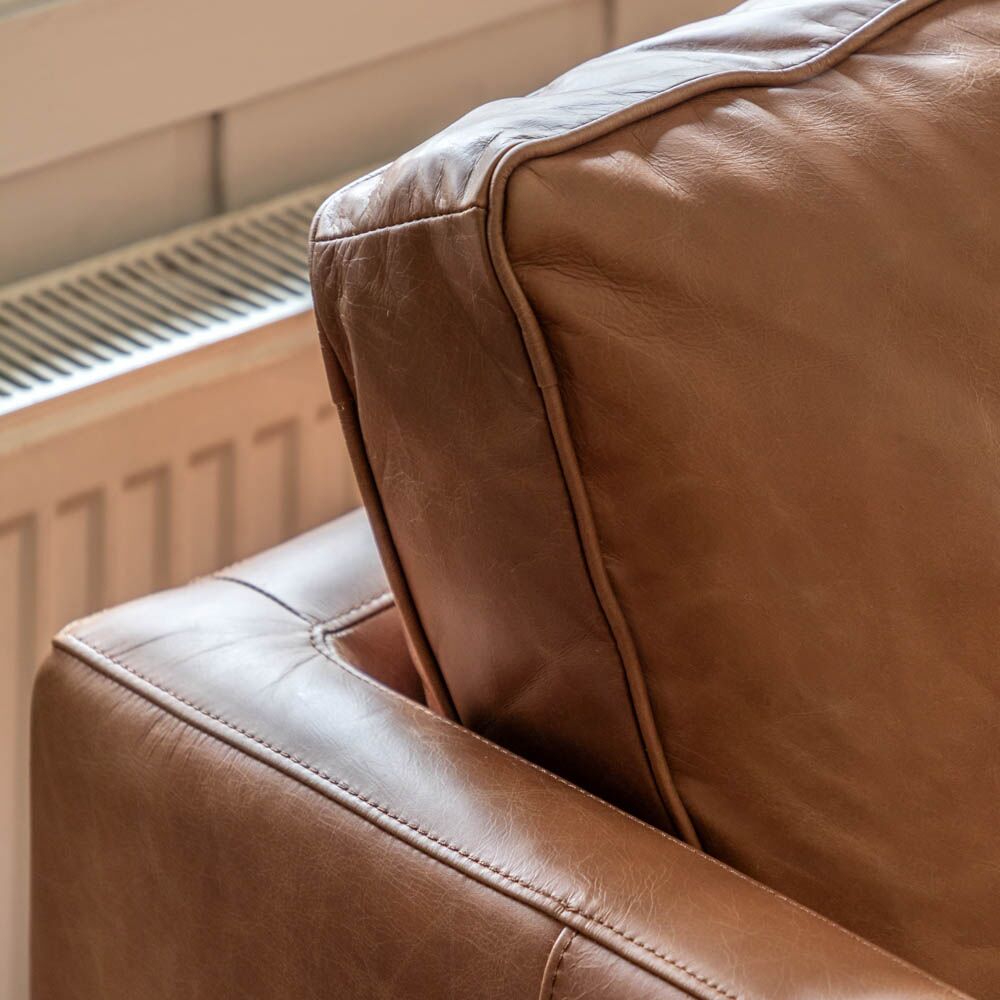Bursa 2 Seater Sofa Vintage Brown Leather - Image 2