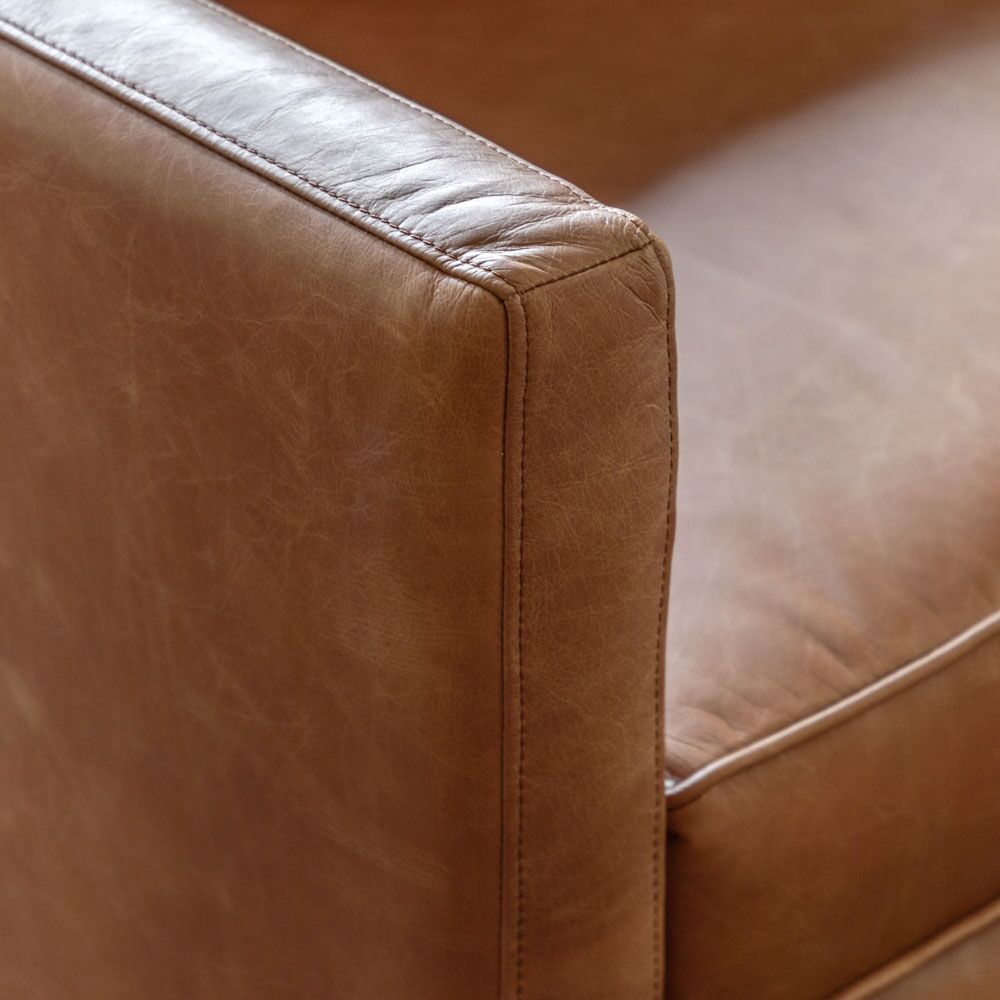 Bursa 2 Seater Sofa Vintage Brown Leather - Image 3