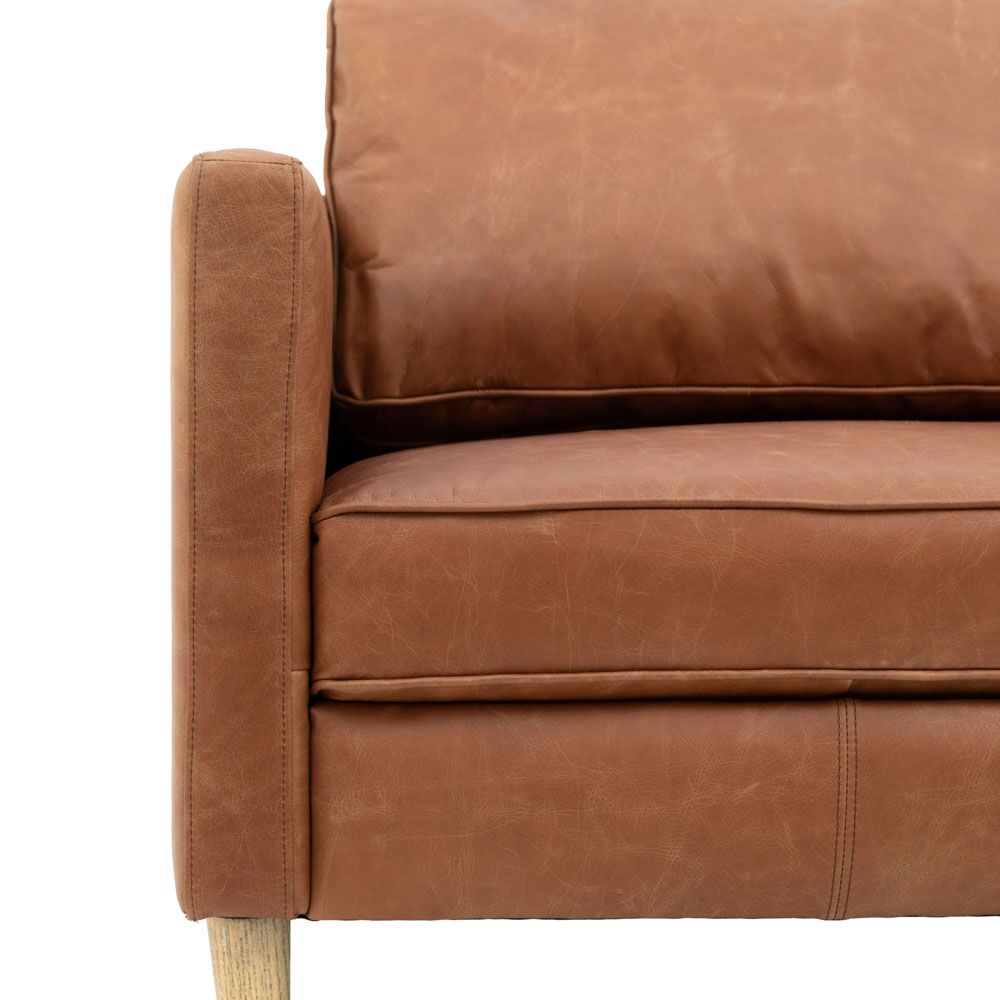 Bursa 2 Seater Sofa Vintage Brown Leather - Image 9
