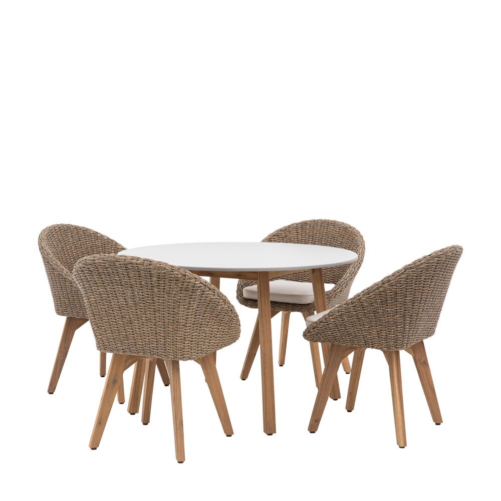 Tremoli 4 Seater Round Dining Set - Image 5