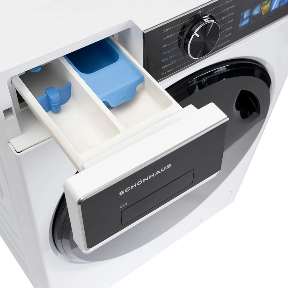 Schonhaus WMSF01814AW 8kg Washing Machine - White - Image 4