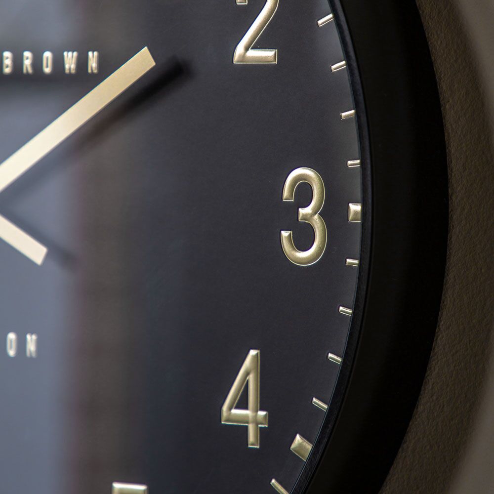 Cambridge Wall Clock Black 40cm - Image 3