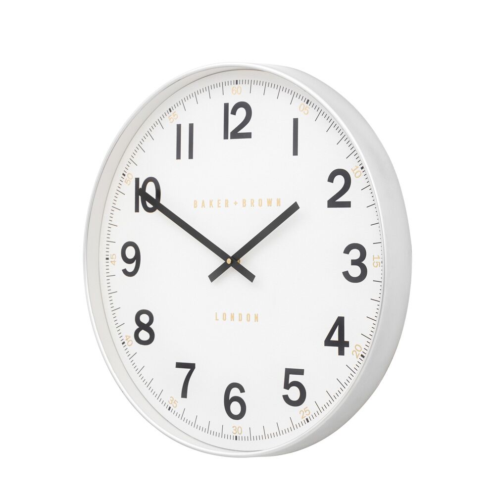 Whitby Wall Clock Chrome 50cm - Image 2