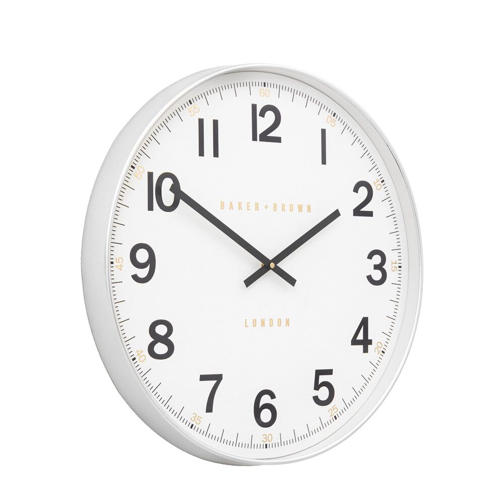 Whitby Wall Clock Chrome 50cm - Image 3