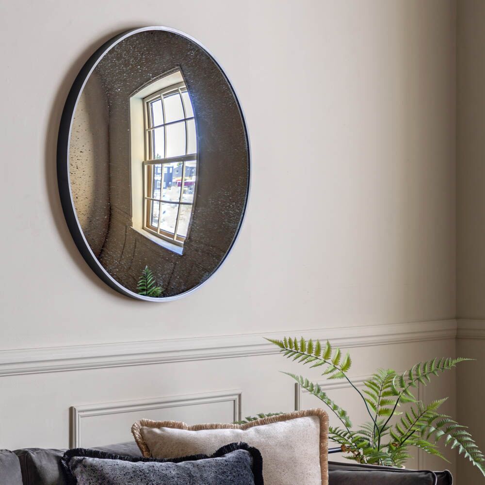 Yardley Convex Round Mirror Black 800mm