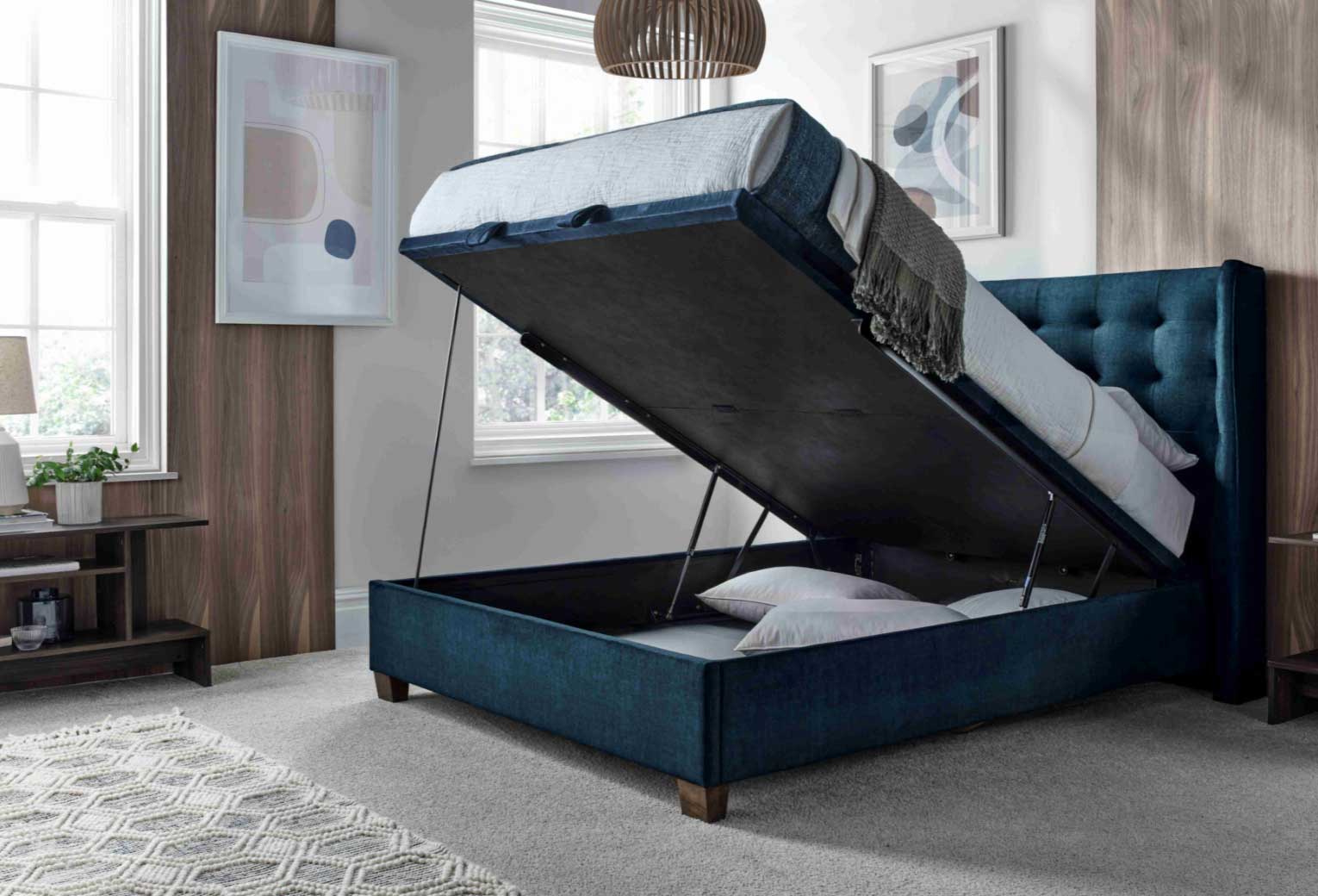Brunel Ottoman in Deep Ocean Blue - Double 4'6 - Image 3