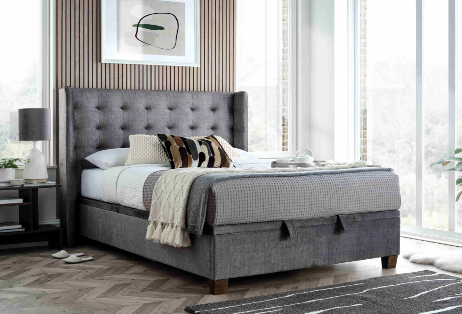 Brunel Ottoman in Vogue Grey - Super King 6'0 - Image 2