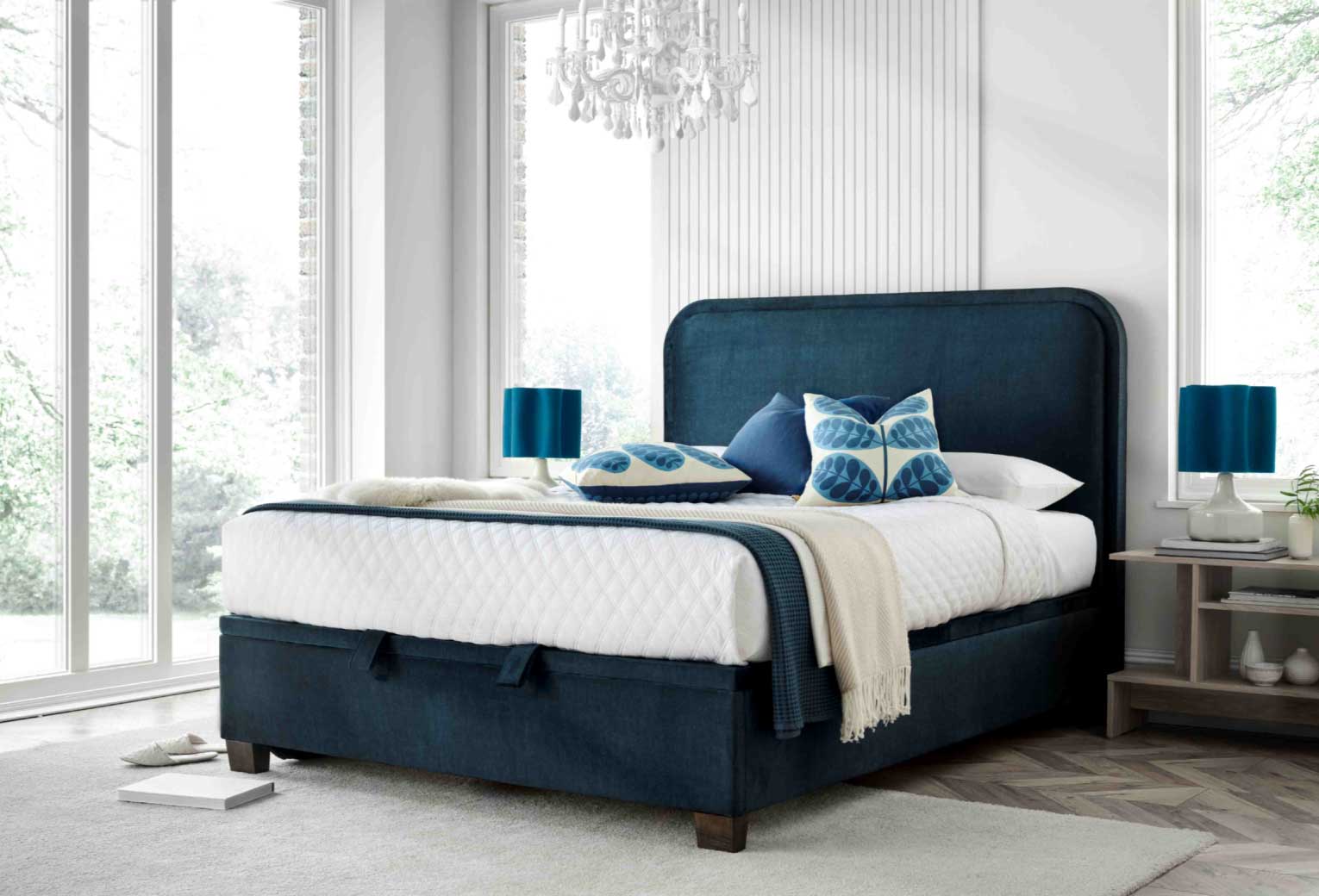 Clifford Ottoman in Deep Ocean Blue - King 5'0 - Image 2
