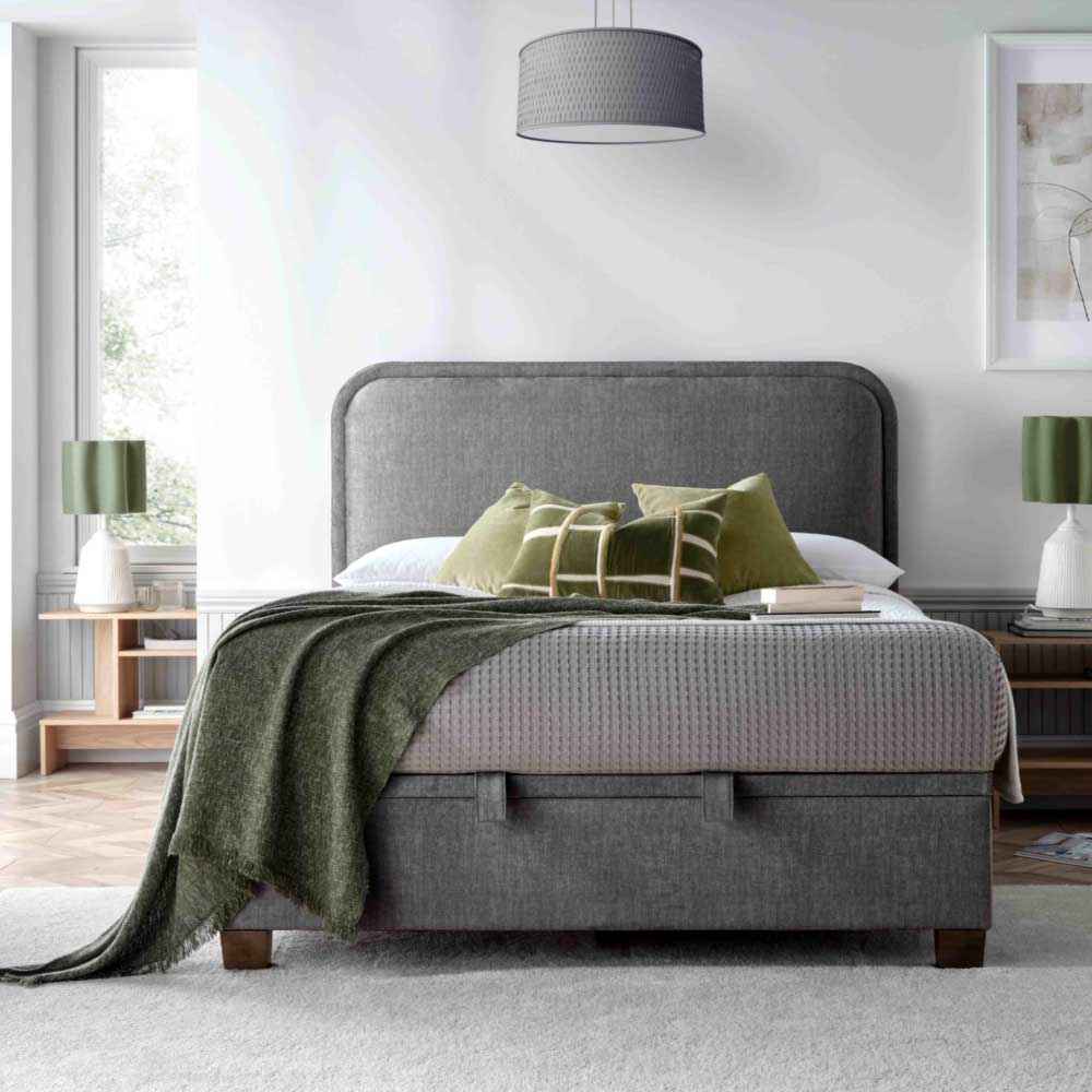 Clifford Ottoman in Vogue Grey - Double 4'6