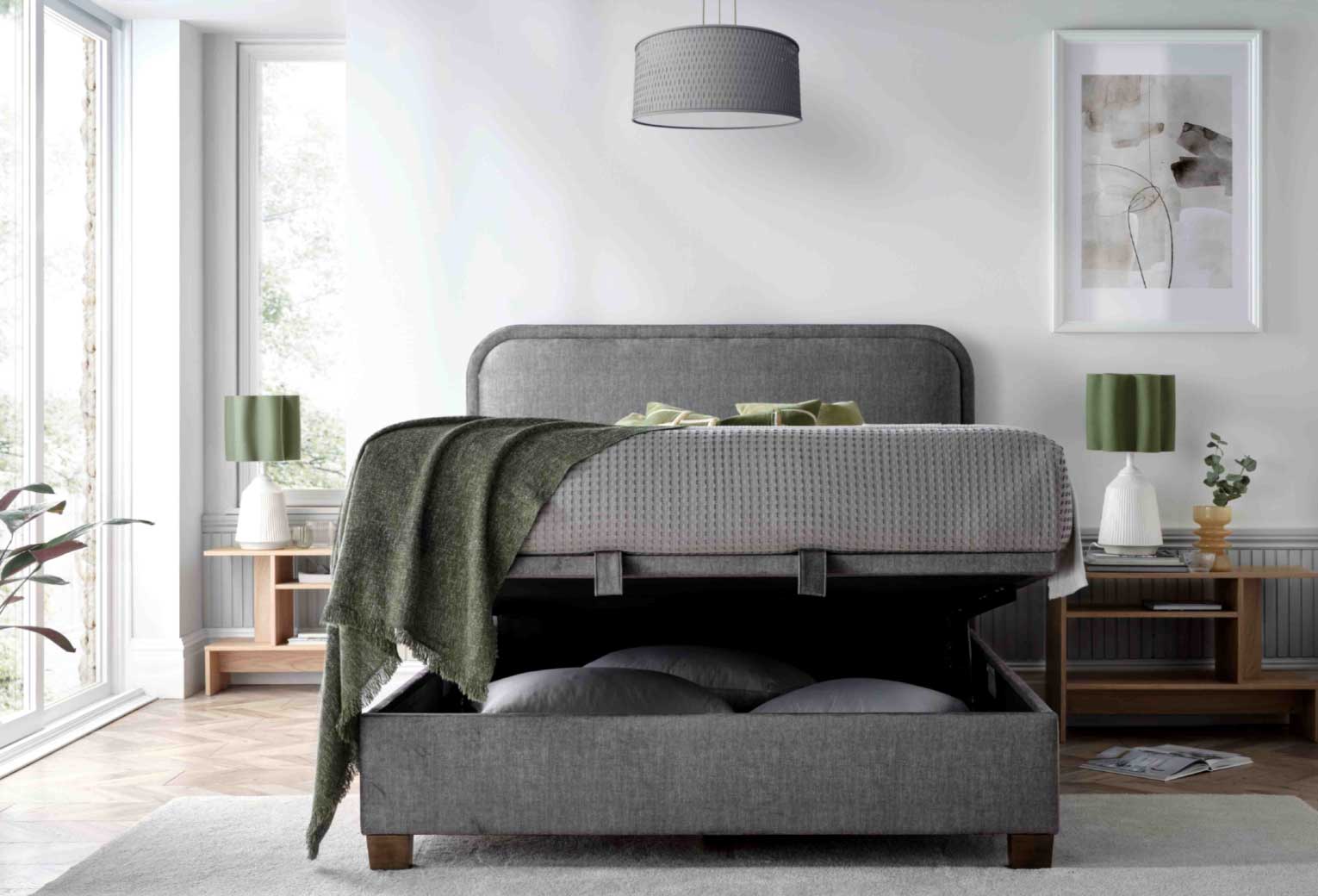 Clifford Ottoman in Vogue Grey - Double 4'6 - Image 2