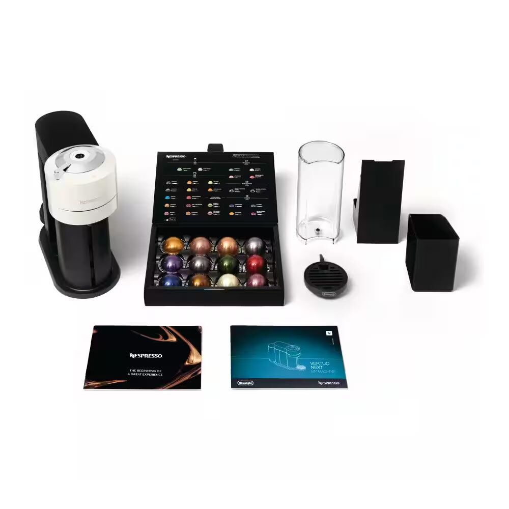 Delonghi ENV120.WAE Nespresso Vertuo Next Coffee Machine + Aeroccino Milk Frother - White - Image 2