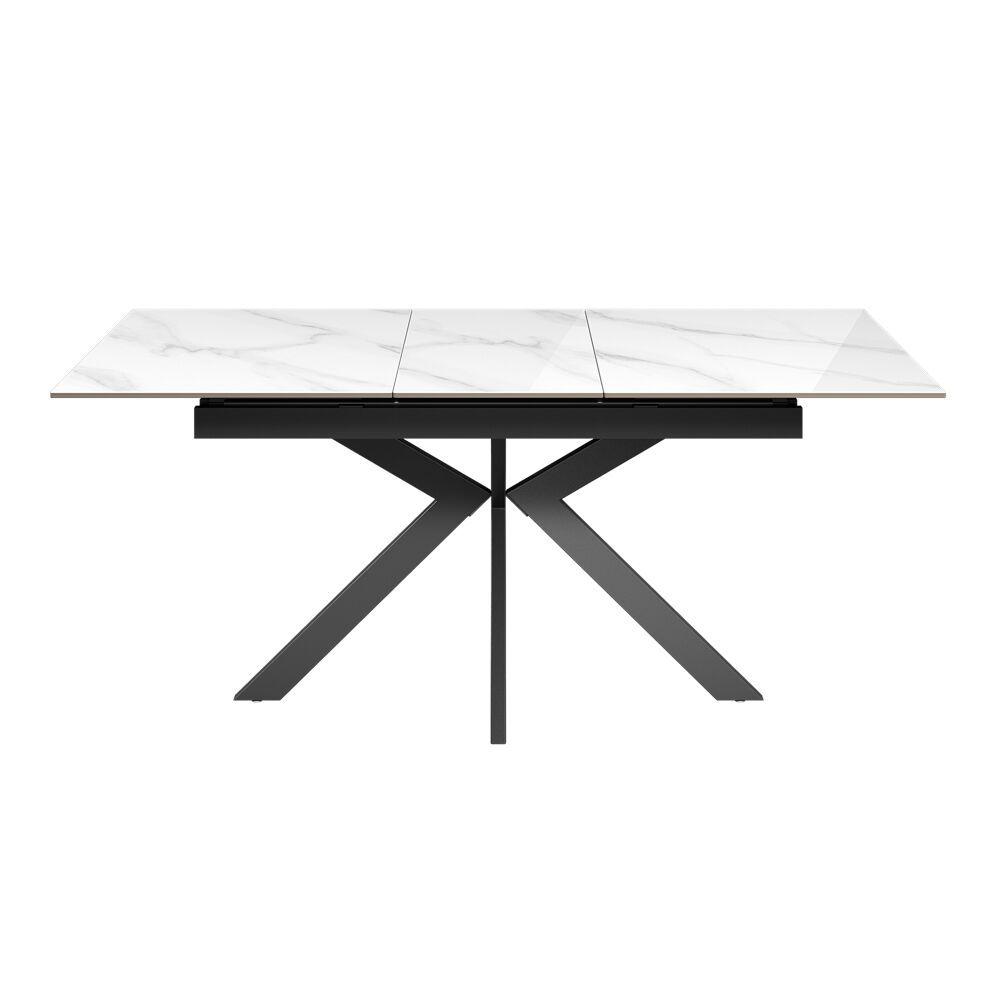 Aramis 130-170cm Gloss White Marble Ceramic Extending Dining Table - Image 2