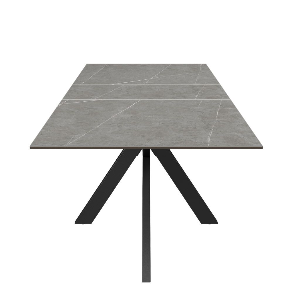 Aramis 160-200cm Matt Grey Ceramic Extending Dining Table - Image 4