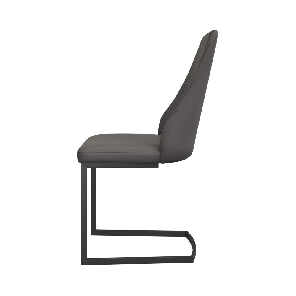 Castello Dark Grey Leather Dining Chair - Image 4