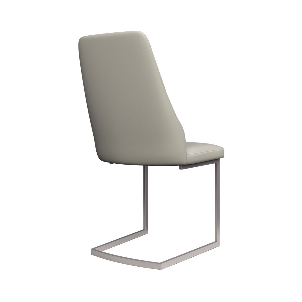 Castello Light Grey Leather Dining Chair - Image 2