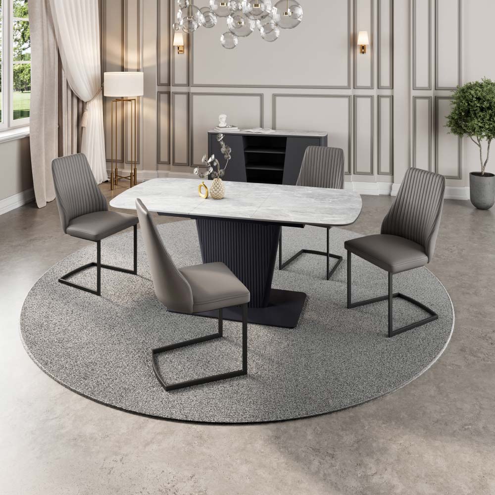 Castello 160-200cm Grey Ceramic Extending Dining Table - Image 2