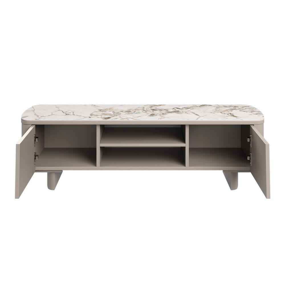 Castello White Ceramic TV Unit - Image 3