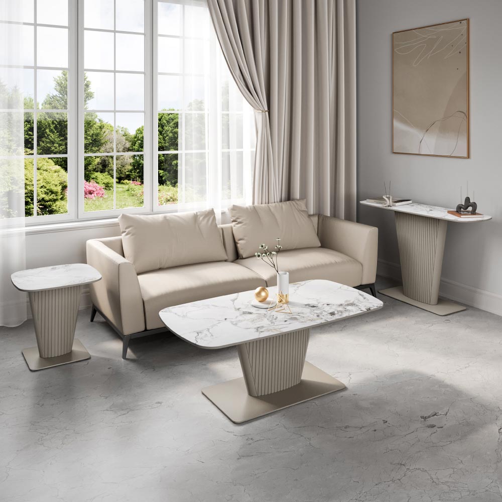 Castello White Ceramic Console Table - Image 2