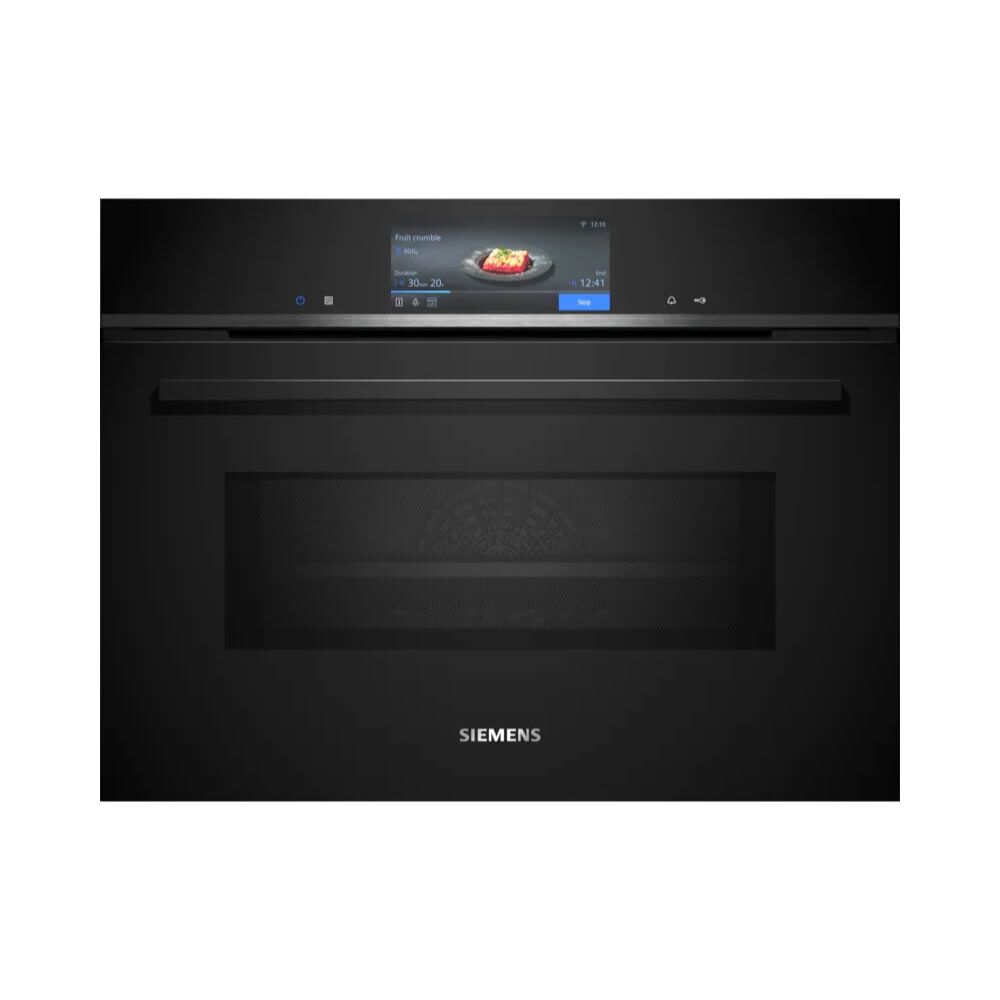 Siemens IQ-700 CM778GNB1B Integrated Compact Electric Single Oven & Microwave with Pyrolytic Cleaning - Black