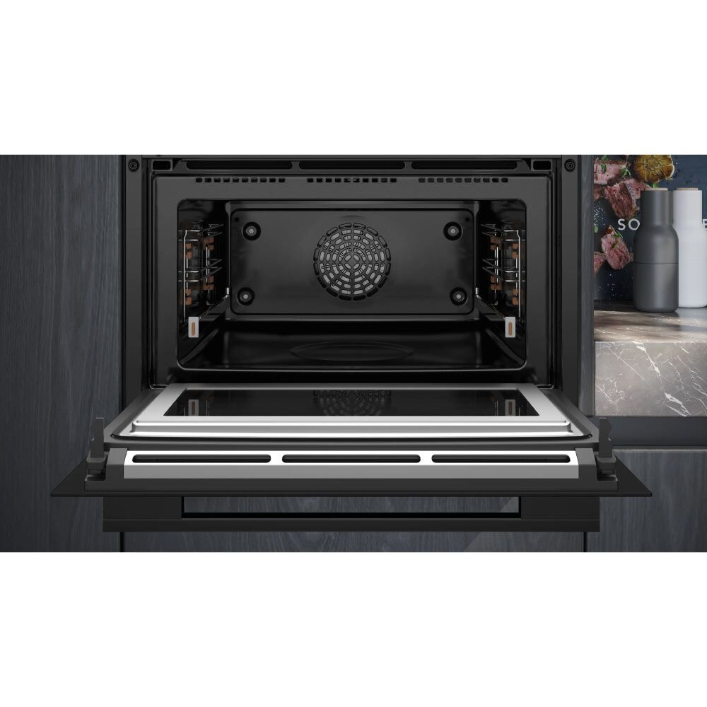 Siemens IQ-700 CM778GNB1B Integrated Compact Electric Single Oven & Microwave with Pyrolytic Cleaning - Black - Image 2