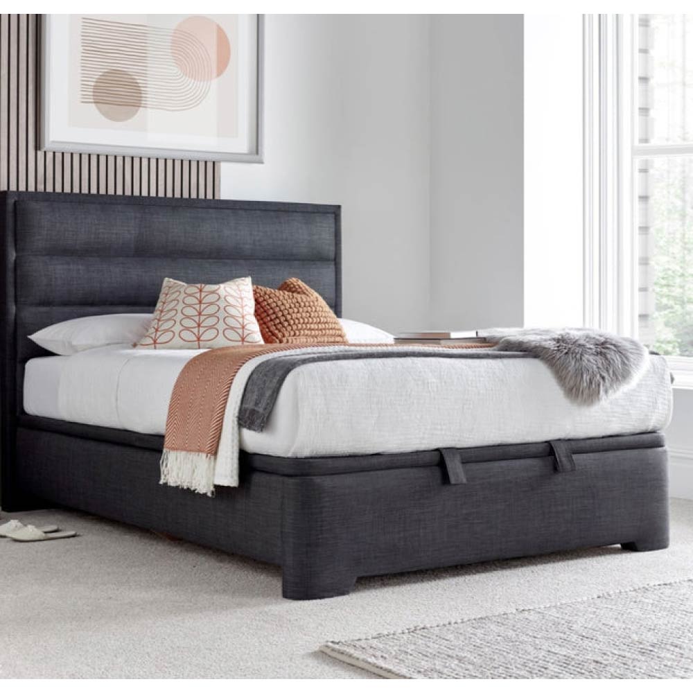 Kirby Ottoman in Slate Grey - Super King 6'0