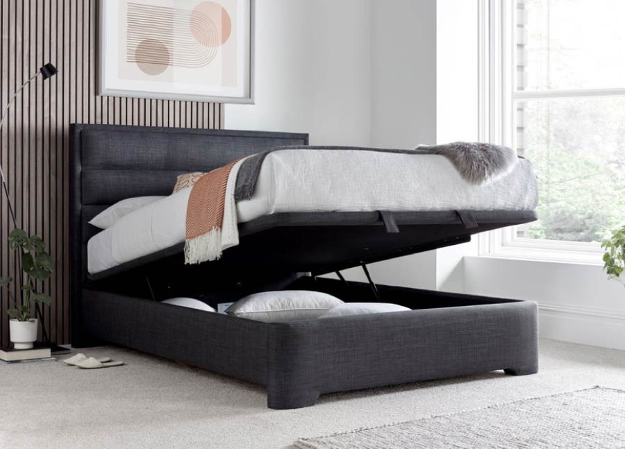 Kirby Ottoman in Slate Grey - Super King 6'0 - Image 2