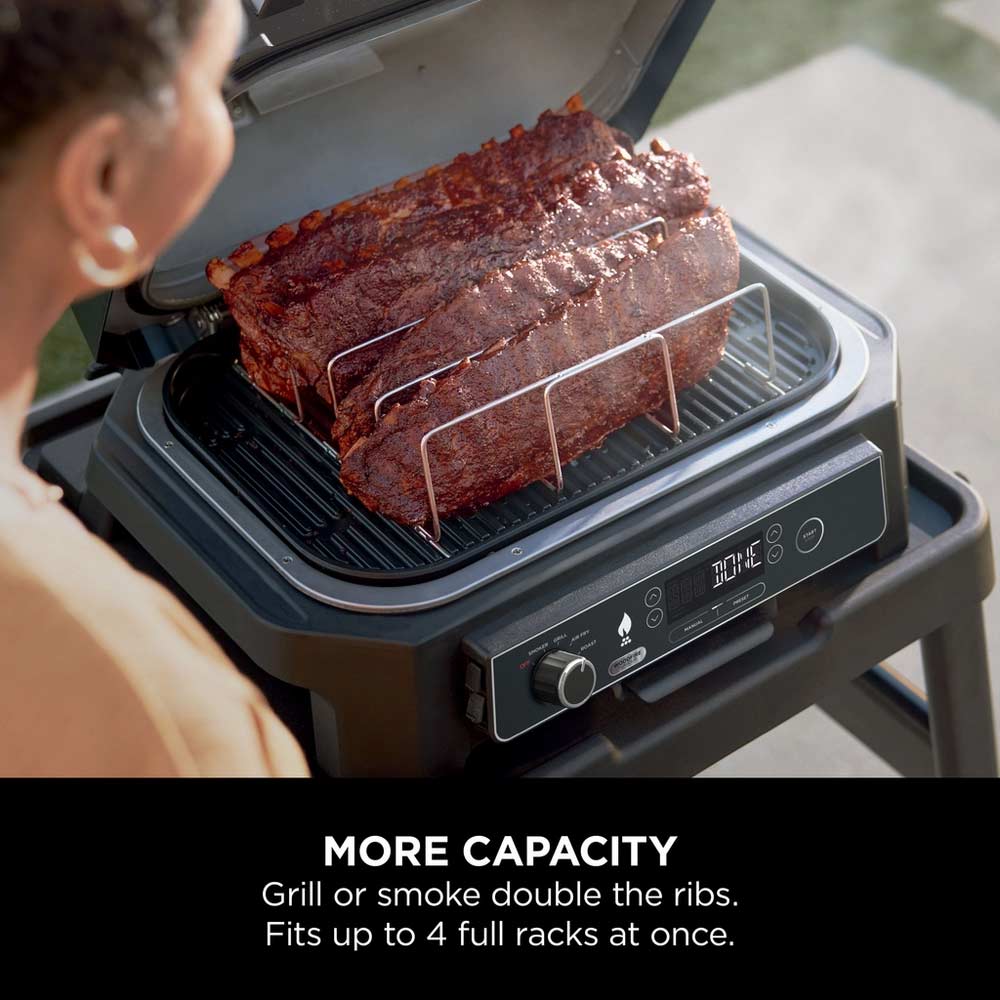 Ninja XSKOGXLRBRKEU Woodfire XL Electric BBQ Rib Rack - Silver - Image 2