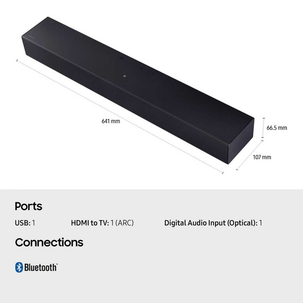 Samsung HW-B400F/XU 2.0ch Soundbar with 4 speakers - Titan Black (2025) - Image 5
