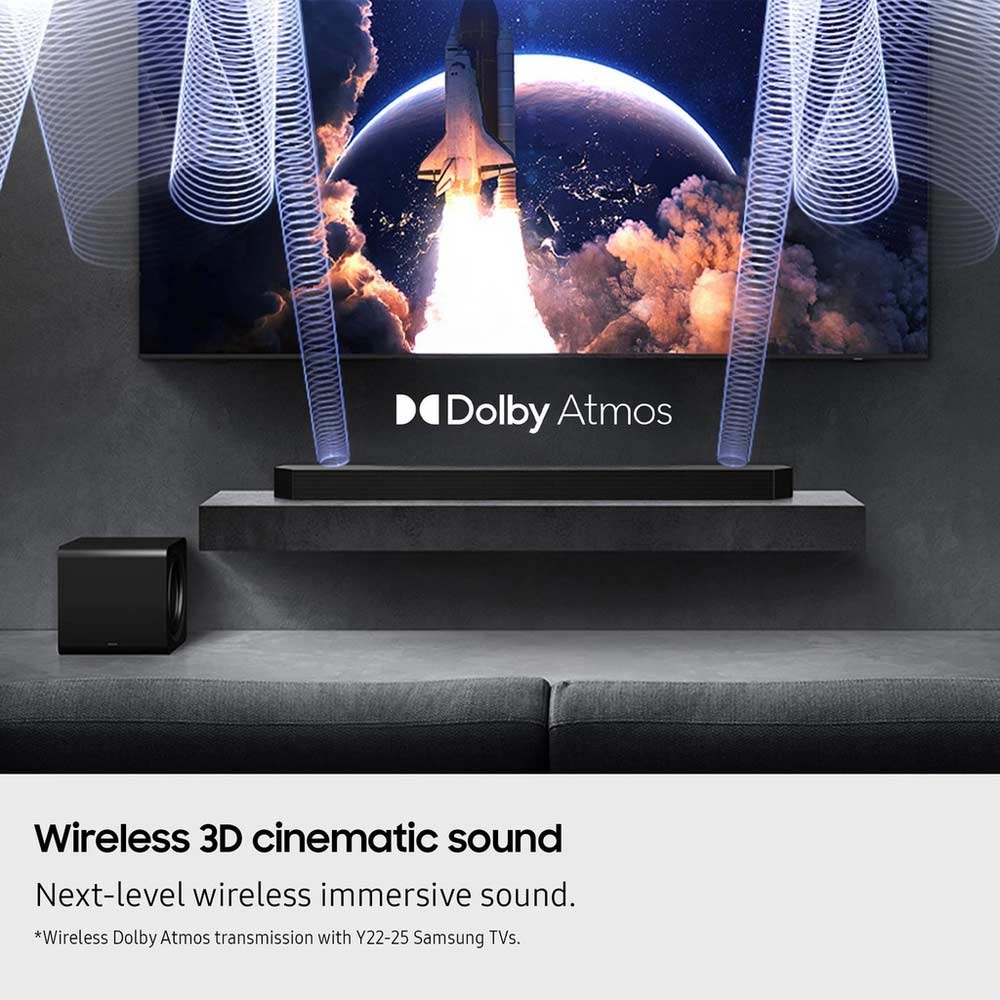 Samsung HW-Q990F/XU 11.1.4ch Q-Series Soundbar with Subwoofer & Rear Speakers - Titan Black (2025) - Image 3