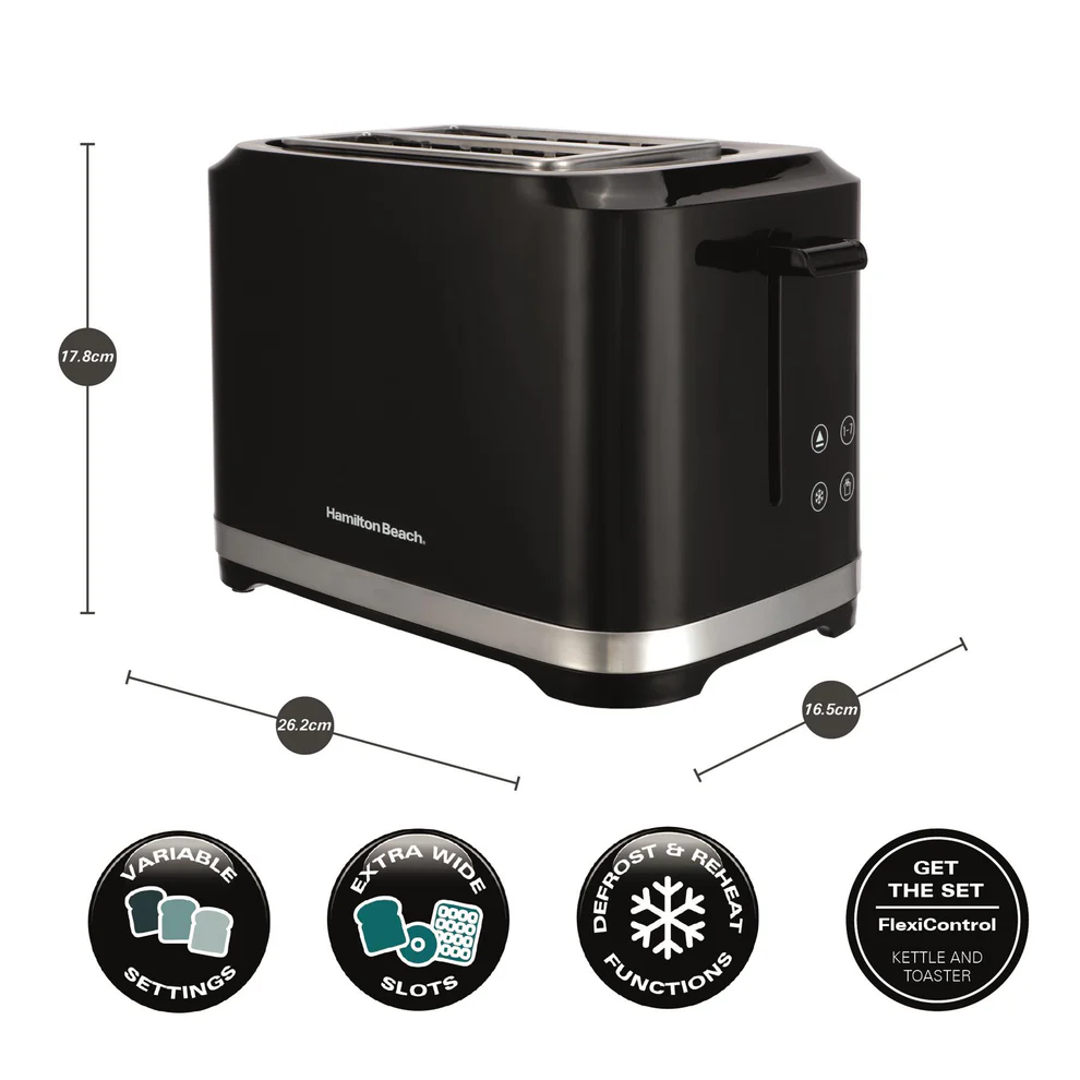 Hamilton Beach HBT1323B FlexiControl 2 Slice Digital Control Toaster - Image 2