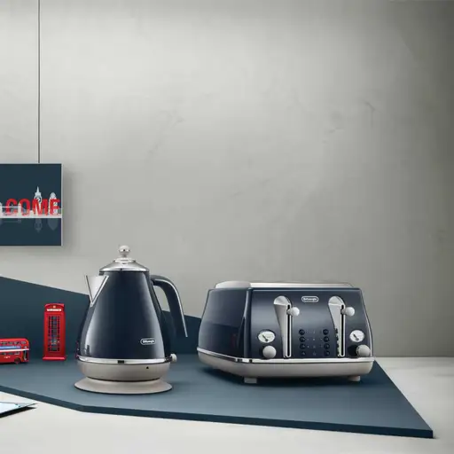 Delonghi CTOC4003.BL 4 Slice Icona Capitals Toaster London Blue - Image 2