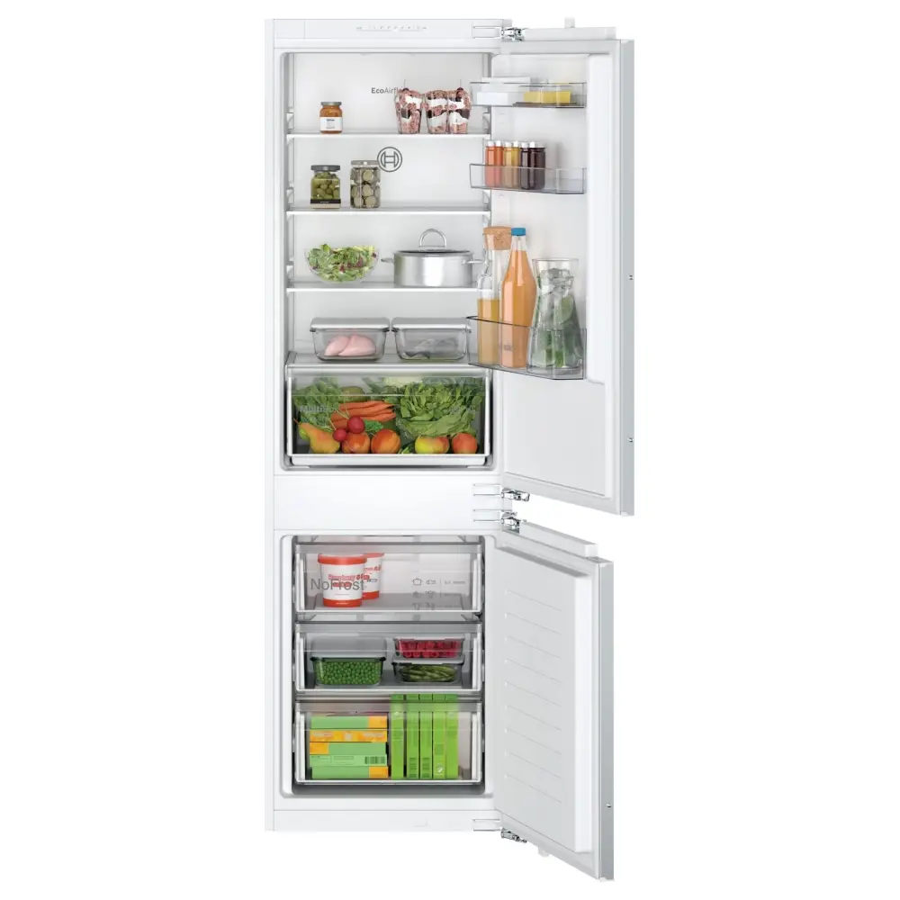 Bosch Series 2 KIN86NFE0G 177cm High 60/40 Integrated Frost Free Fridge Freezer with Fixed Door Fixing Kit - White