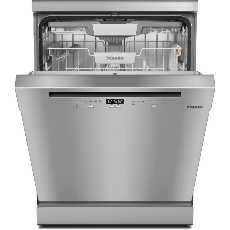 Miele G5811 SC Front Active Plus Freestanding Dishwasher-Clean Steel