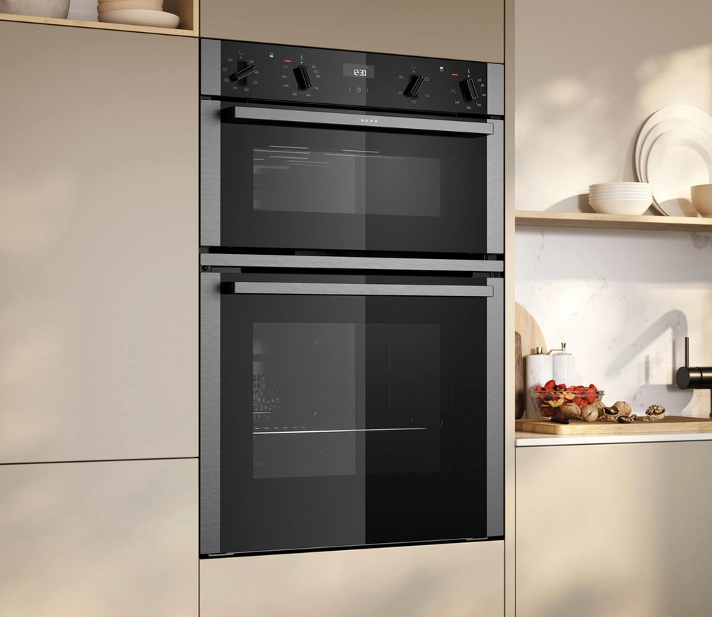 Neff U1ACE2AN3B 59.4cm Built In Electric Double Oven - Stainless Steel
