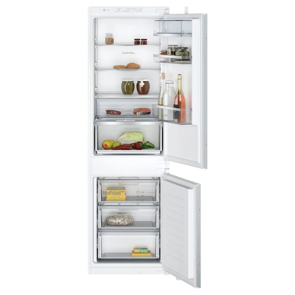 NEFF N50 KI7862SE0G 177cm 60/40 Integrated Frost Free Fridge Freezer with Sliding Door Fixing Kit - White