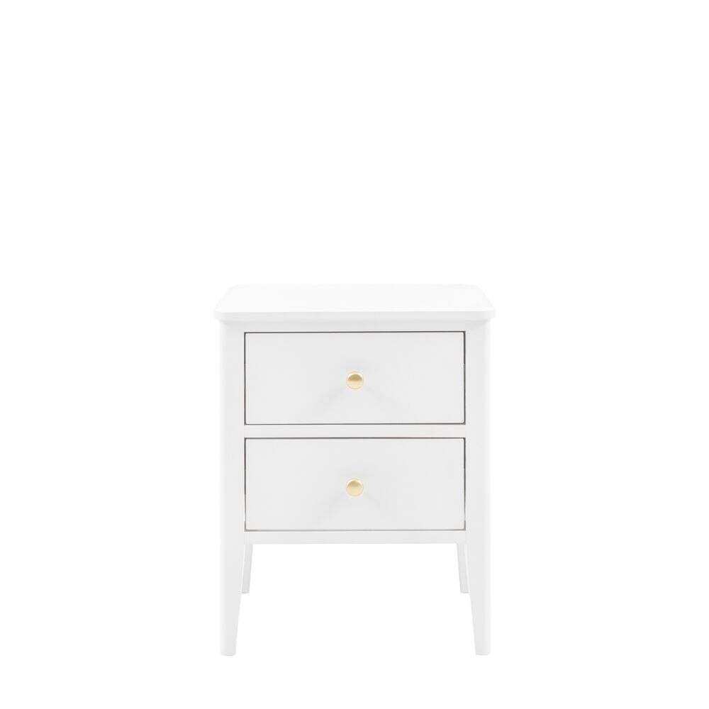 Arla 2 Drawer Bedside Table White - Image 2