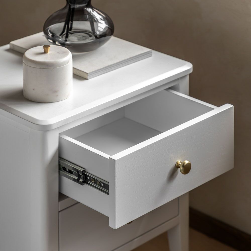Arla 2 Drawer Bedside Table White - Image 4